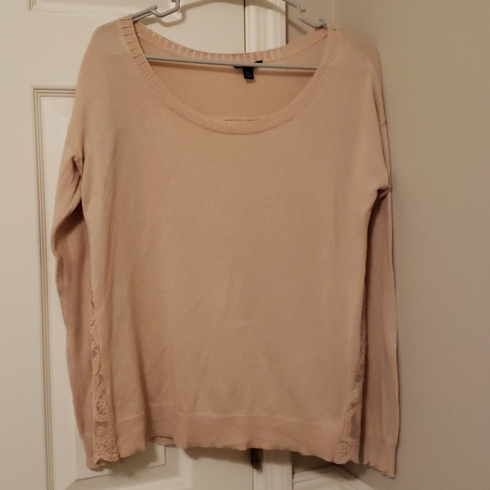 Pink Sweater with Lace Back
